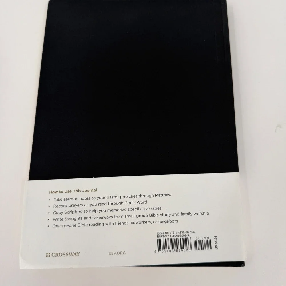 Crossway ESV Scripture Journal Gospel of Matthew Notebook Black Gold Foil Bible